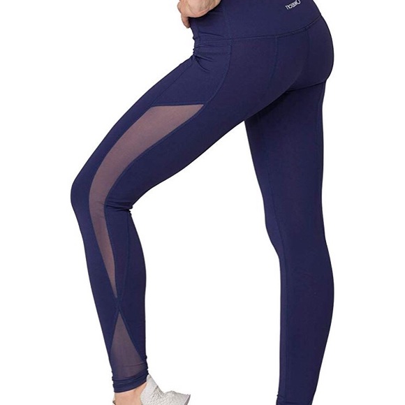 LOVESOFT Mesh Leggings for Women Ankle Length Yoga Pants for Workout Running Fitness High Waist and Non See-Through